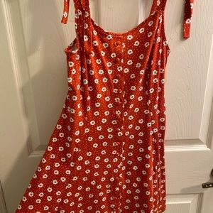 Floral burnt orange colored dress